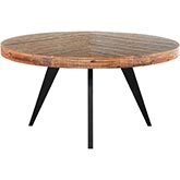 Parq 60" Round Dining Table in Amber Finish Wood