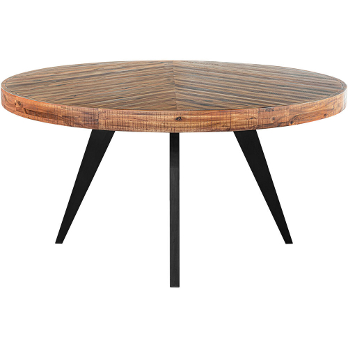 Parq 60" Round Dining Table in Amber Finish Wood