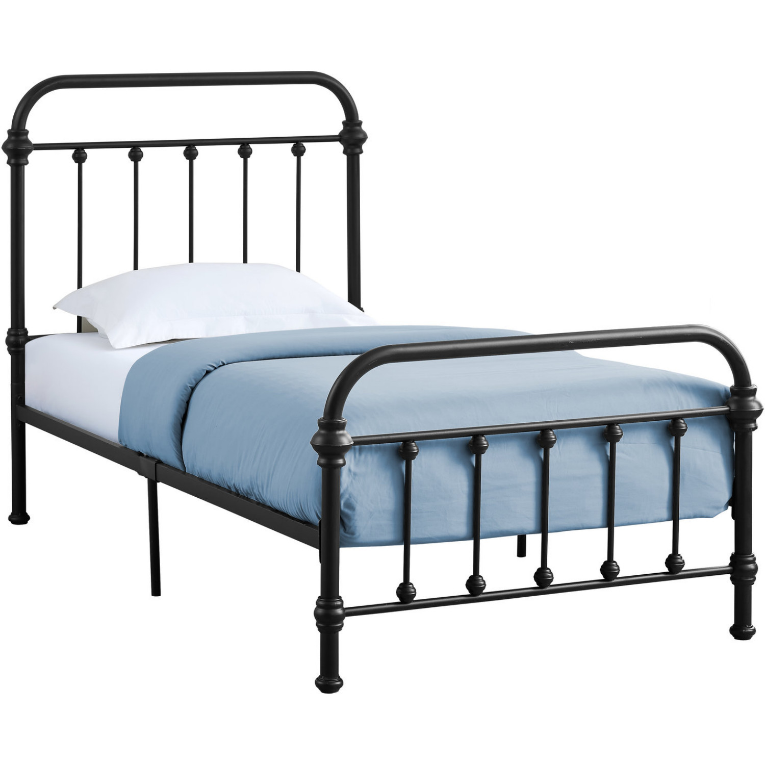 2636t Twin Bed In Black Metal Frame, How To Expand Metal Bed Frame
