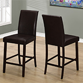 Dining Chair Counter Height in Brown Leatherette (Set of 2)