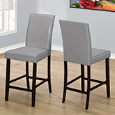 Dining Chair Counter Height in Grey Leatherette (Set of 2)