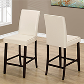 Dining Chair Counter Height in Ivory Leatherette (Set of 2)