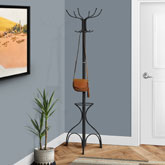 Coat Rack 70" H in Black Metal with Umbrella Holder