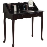 36" Secretary Desk in Dark Cherry w/ Scallop Trim