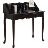 36" Secretary Desk in Dark Cherry with Scallop Trim