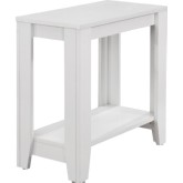 Accent Table in White with Bottom Shelf