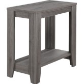 Accent Table in Grey with Textured Wood Like Finish