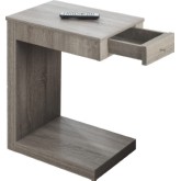 Accent Table in Reclaimed Look Dark Taupe with Drawer