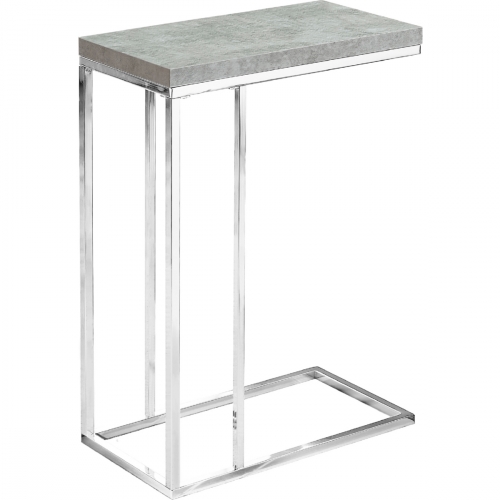 Accent Table in Grey Cement Look with Chrome Metal