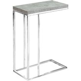 Accent Table in Grey Cement Look with Chrome Metal