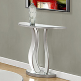 36" Console Table in Brushed Silver & Mirror