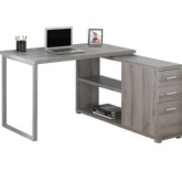 Left or Right Facing Corner Computer Desk in Reclaimed Dark Taupe