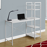 Computer Desk 48" W in White with White Metal