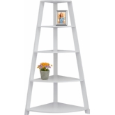 60" Corner Bookcase Etagere in White