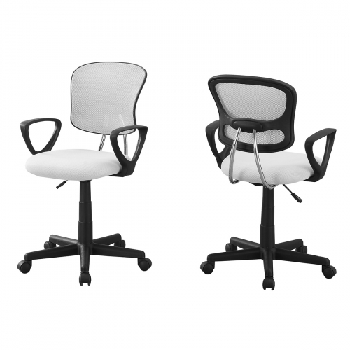 Youth Office Chair in White Mesh with Multi-Position