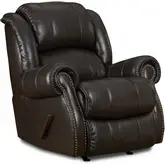 Elmwood Manual Rocker Recliner in Dark Brown Top Grain Leather