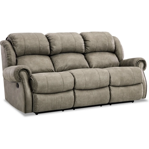 Marlowe Manual Recline Sofa in Tan Vegan Leather