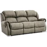 Marlowe Manual Recline Sofa in Tan Vegan Leather