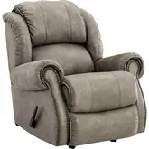 Marlowe Manual Rocker Recliner in Tan Vegan Leather