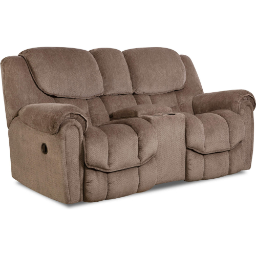 Fallon Manual Reclining Console Loveseat in Taupe Brown Fabric