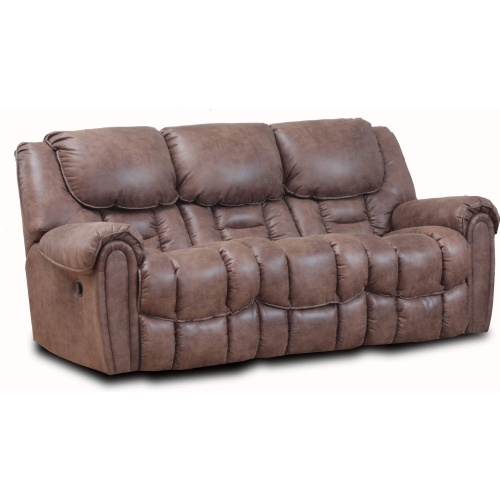 Fallon Manual Double Manual Reclining Sofa in Mocha Brown Leather Look Fabric