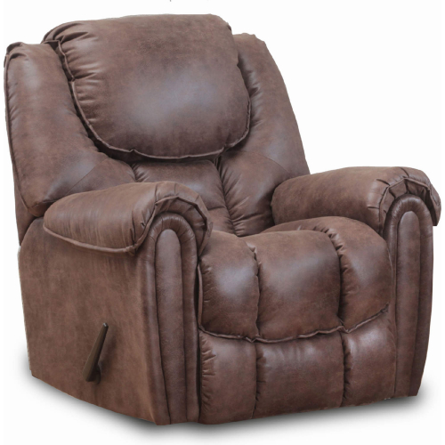 Fallon Manual Rocker Recliner in Mocha Brown Leather Look Fabric