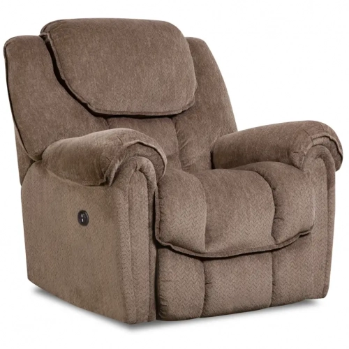 Fallon Double Power Rocker Recliner in Mocha Brown Fabric