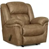 Haven Manual Rocker Recliner in Almond Brown Vegan Leather