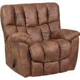Ember Manual Rocker Recliner in Elk Brown Leather Look Fabric by Motion Ease