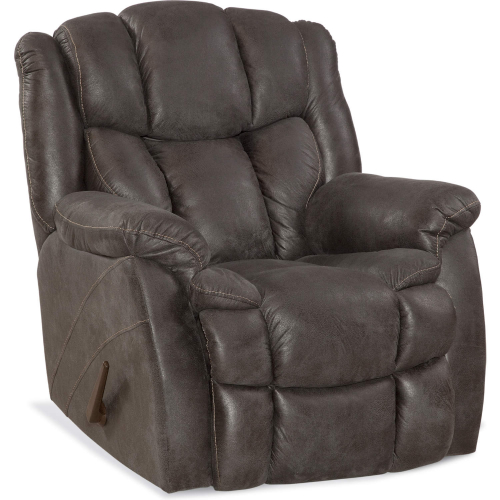 Nash Manual Rocker Recliner in Grey Leather Look Fabric