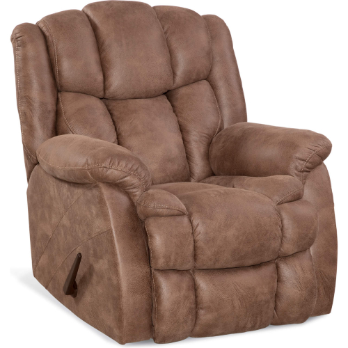 Nash Manual Rocker Recliner in Tan Leather Look Fabric