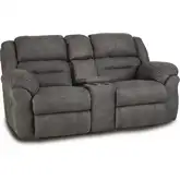 Mariner Manual Recline Console Loveseat in Dark Shadow Gray Fabric