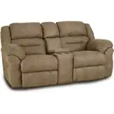 Mariner Manual Recline Console Loveseat in Truffle Brown Fabric