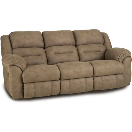 Mariner Manual Reclining Sofa in Truffle Brown Fabric
