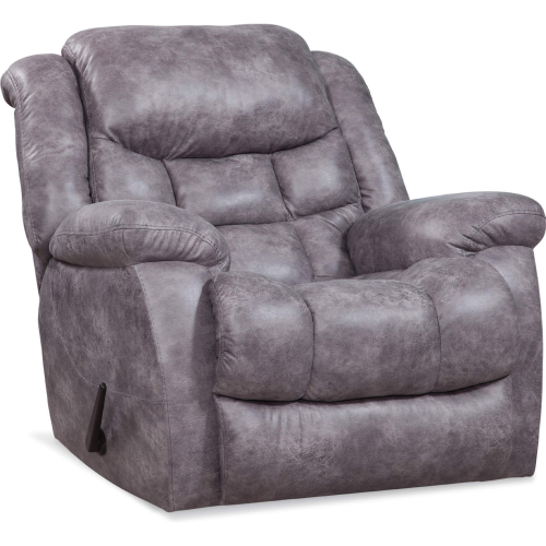 Archer Manual Rocker Recliner in Pewter Grey Leather Look Fabric