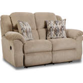 Maple Manual Double Reclining Loveseat in Fawn Tan Fabric