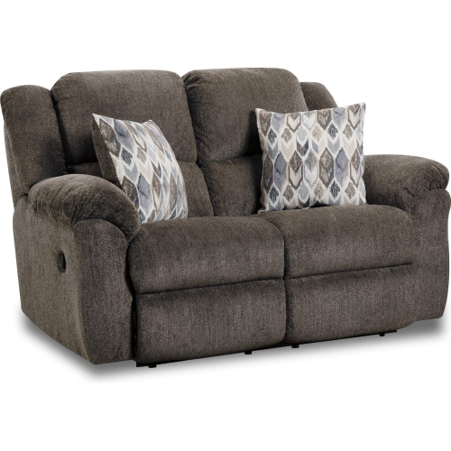 Maple Manual Double Reclining Loveseat in Clove Brown Fabric