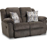 Maple Manual Double Reclining Loveseat in Clove Brown Fabric