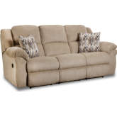 Maple Manual Double Reclining Sofa in Fawn Tan Fabric