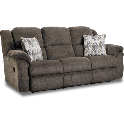 Maple Manual Double Reclining Sofa in Clove Brown Fabric