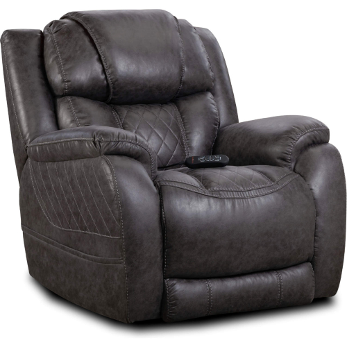 Ezra Power Wall Saver Recliner in Steel Grey Leather Look Fabric