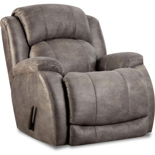 Forrest Manual Rocker Recliner in Grey Leather Look Fabric