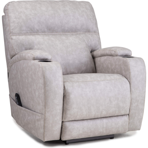 Jett Power Wall Saver Recliner in Pebble Off White Leatherette