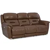 Contender Triple Power Zero Gravity Recline Sofa in Brown Top Grain Leather