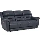Contender Triple Power Zero Gravity Recline Sofa in Blue Top Grain Leather