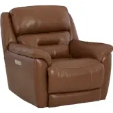 Contender Triple Power Zero Gravity Recliner in Brown Top Grain Leather