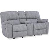 Rhino Manual Rocking Console Loveseat in Grey RELIAPEL Fabric