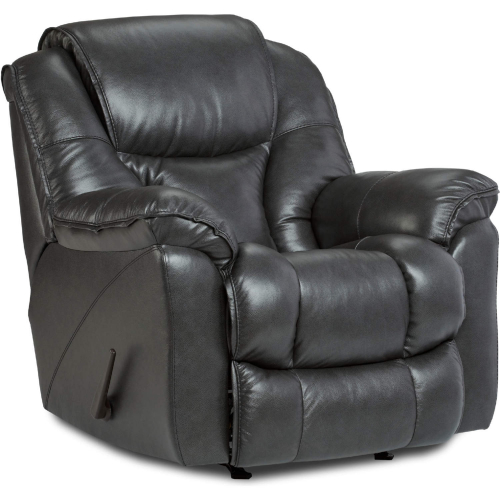 Noble Manual Rocker Recliner in Charcoal Brown Top Grain Leather