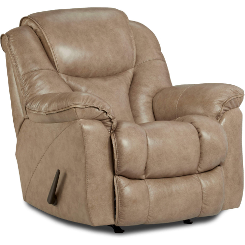 Noble Manual Rocker Recliner in Stone Grey Top Grain Leather