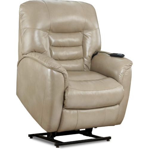 Indigo Power Lift Chair in Mushroom Tan Leatherette